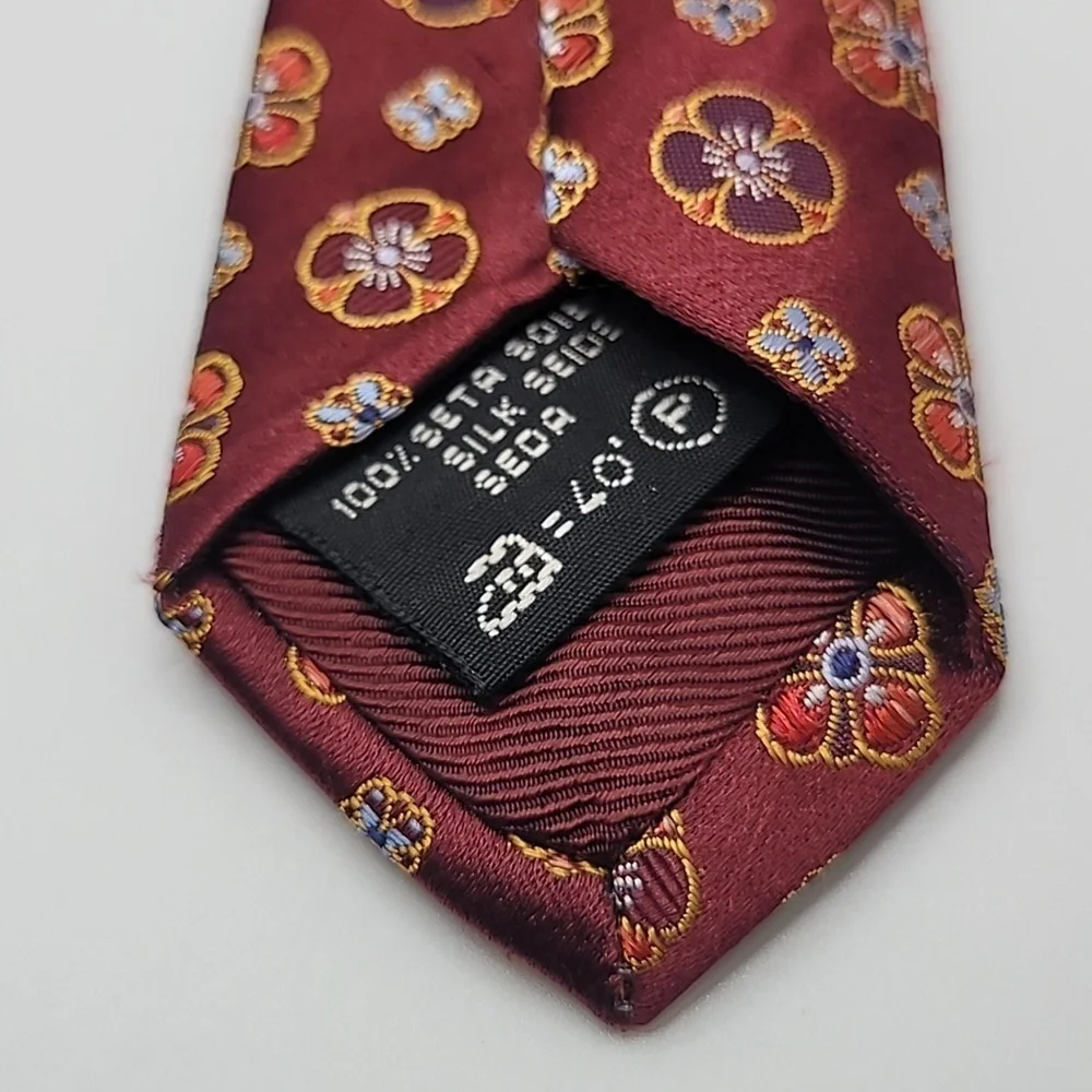 Red Floral 100% Silk Men's Tie